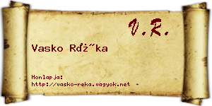 Vasko Réka névjegykártya